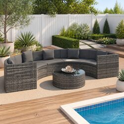 Half Round Lounge Set: Compact, Durable, Comfortable
