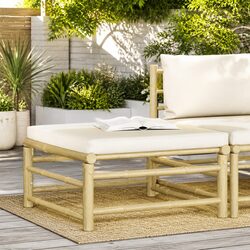 Bamboo Footrest Ottoman for Outdoor Comfort
