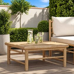Compact Bamboo Garden Table 65x65x30cm - Confident Choice