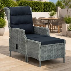 Reclining Garden Chair with Footstool