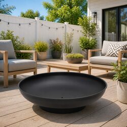 57cm Steel Outdoor Fire Pit – Black Heating Bowl