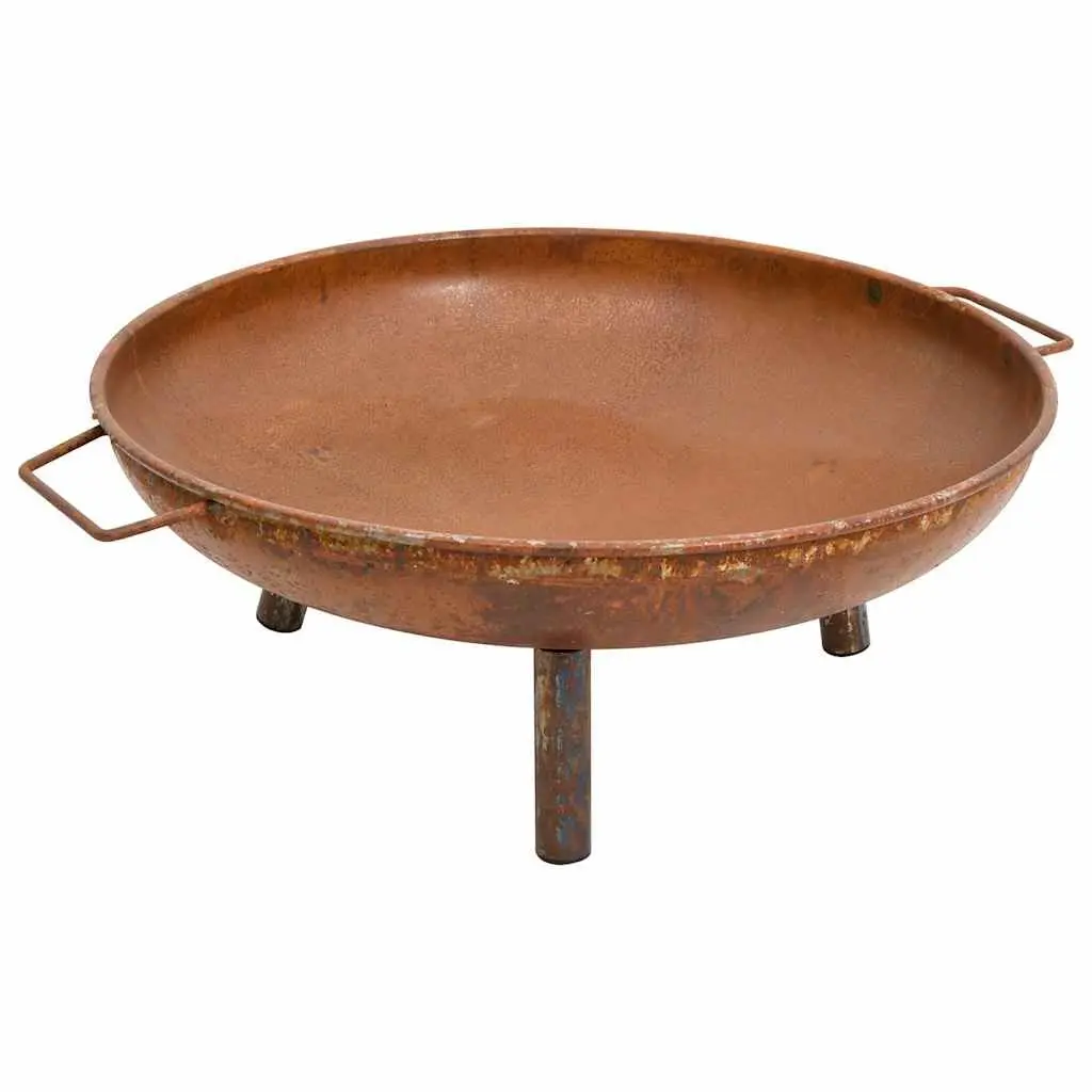 Fire Pit Brown 67.5x58x22.5 cm Steel Outdoor Heating Decorative Bowl