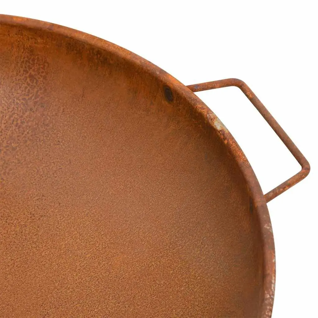 Fire Pit Brown 67.5x58x22.5 cm Steel Outdoor Heating Decorative Bowl