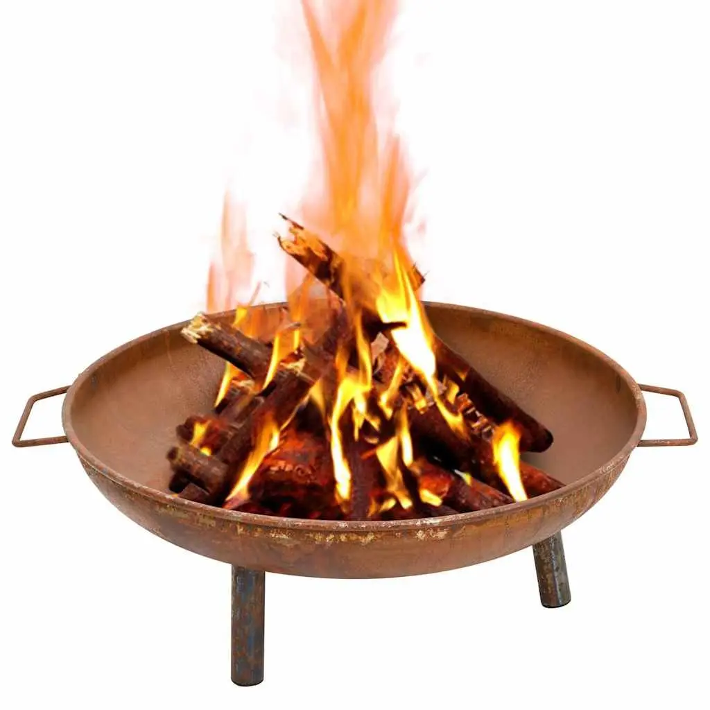Fire Pit Brown 67.5x58x22.5 cm Steel Outdoor Heating Decorative Bowl