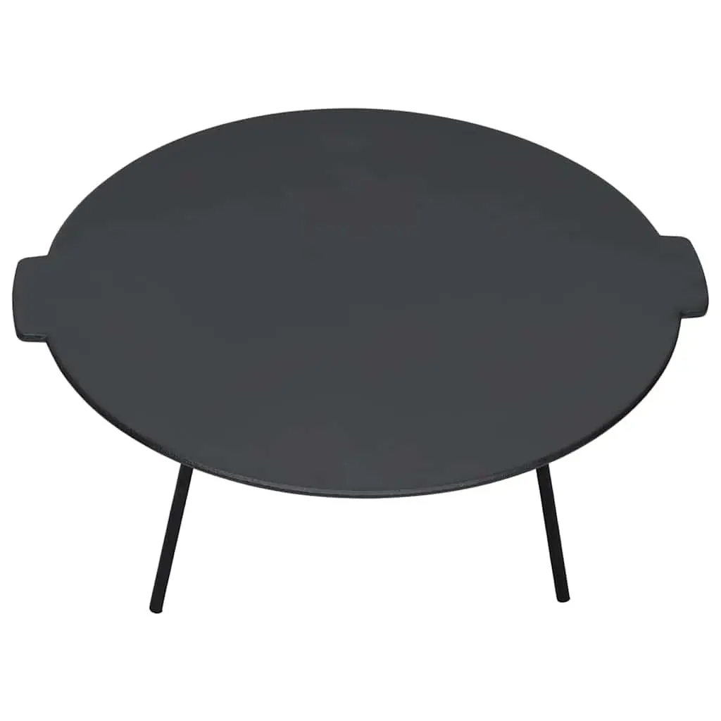 Cast Iron Grill Plate Black 44cm Outdoor Cooking Pan with Stand