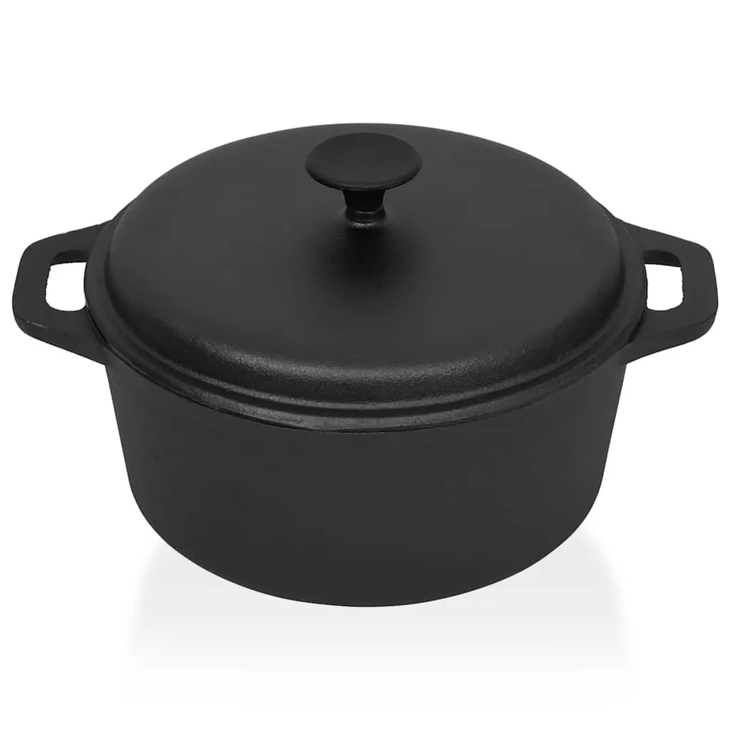 Cast Iron Stock Pot 26.5cm Cookware Roaster Stew Casserole Baking Cooking