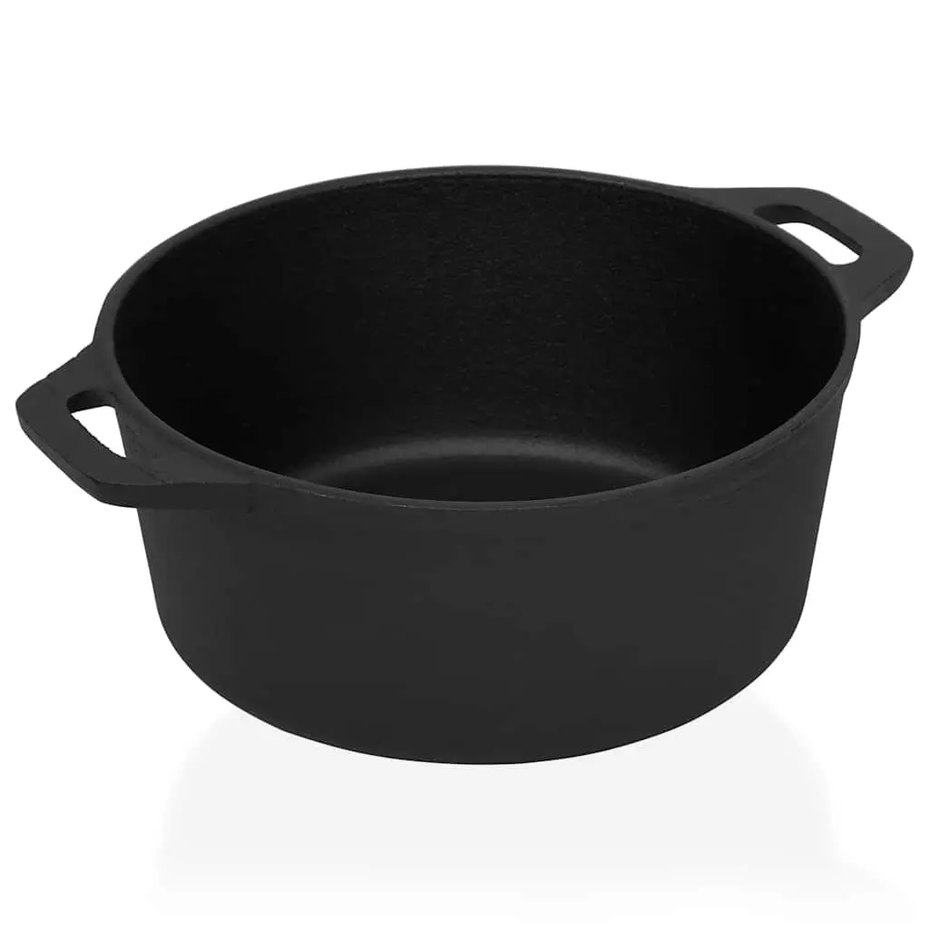 Cast Iron Stock Pot 26.5cm Cookware Roaster Stew Casserole Baking Cooking
