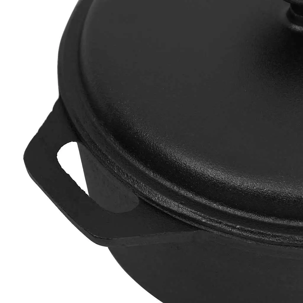 Cast Iron Stock Pot 26.5cm Cookware Roaster Stew Casserole Baking Cooking