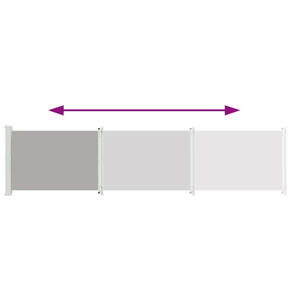 Retractable Side Awning Grey 140x600cm Outdoor Privacy Screen UV Resistant Water Resistant Tear Resistant