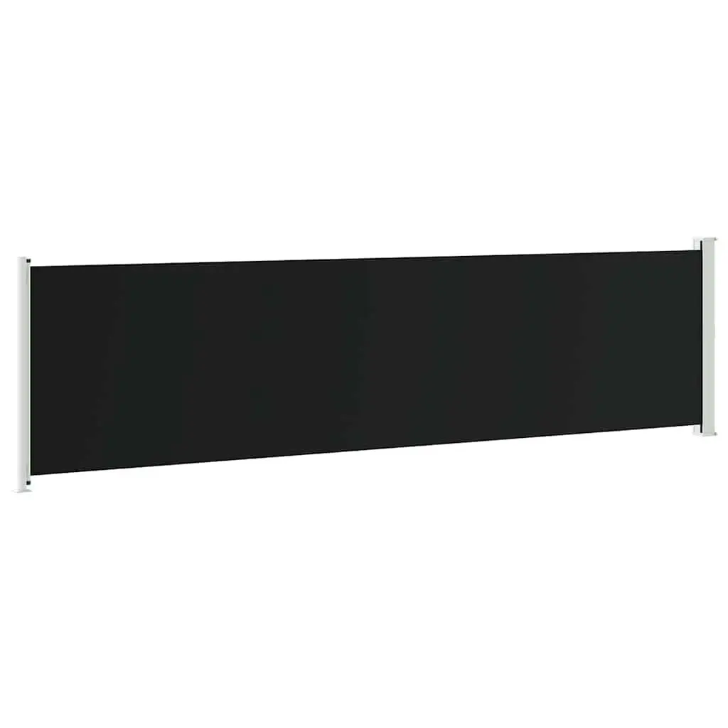 Retractable Side Awning Black 600x160 cm UV Resistant Water Resistant Tear Resistant
