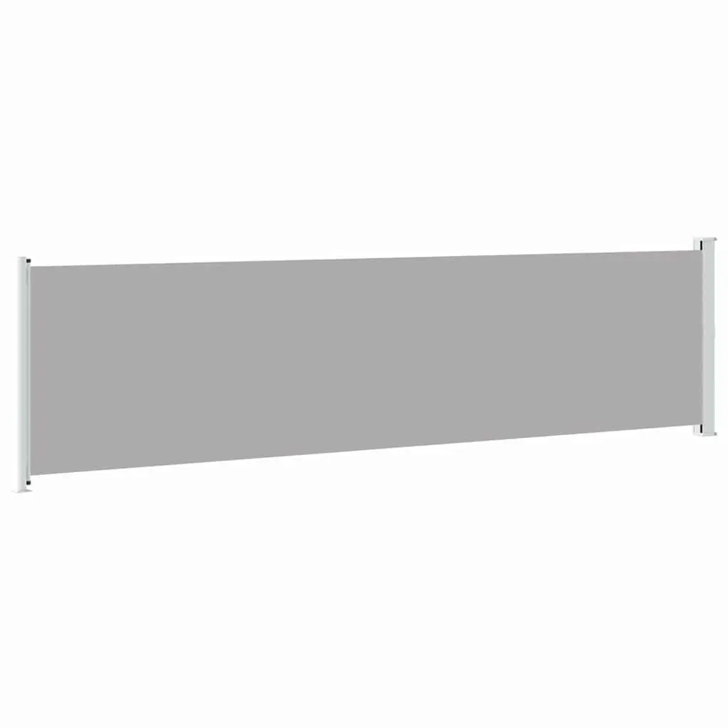 Retractable Side Awning Grey 600x160cm UV-resistant Water-resistant Tear-resistant Automatic Roll-back Function