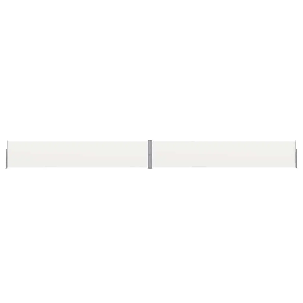 Retractable Side Awning Cream 140x1200cm UV Resistant Water Resistant Tear Resistant Garden Privacy Shelter