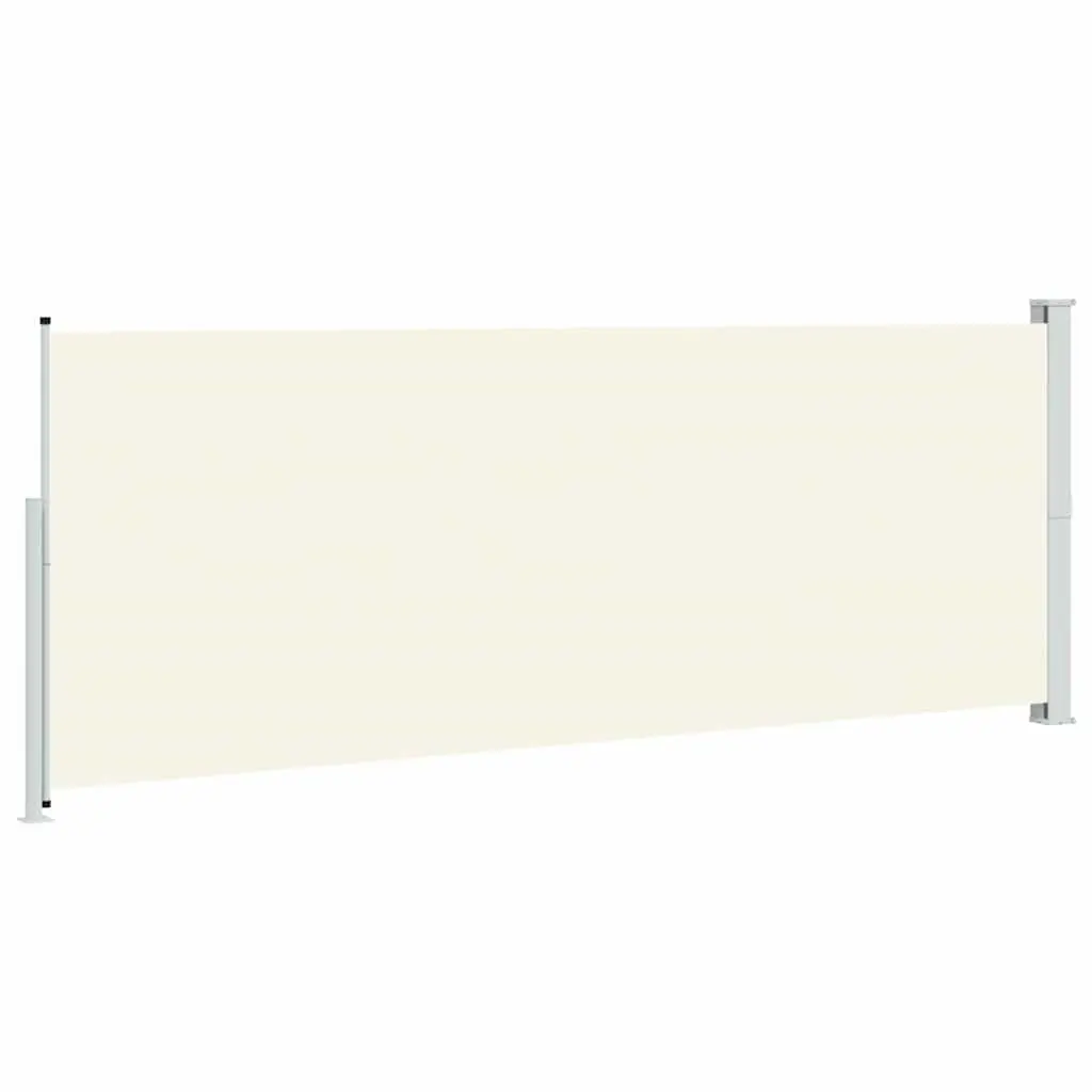 Retractable Side Awning Cream 180x500cm Outdoor Sunshade Privacy Screen