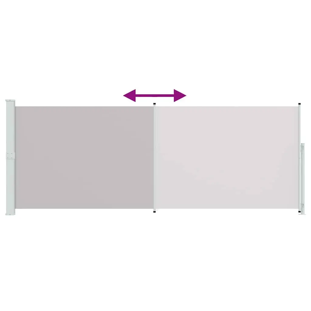 Retractable Side Awning Grey 180x500cm UV Resistant Water Resistant Tear Resistant