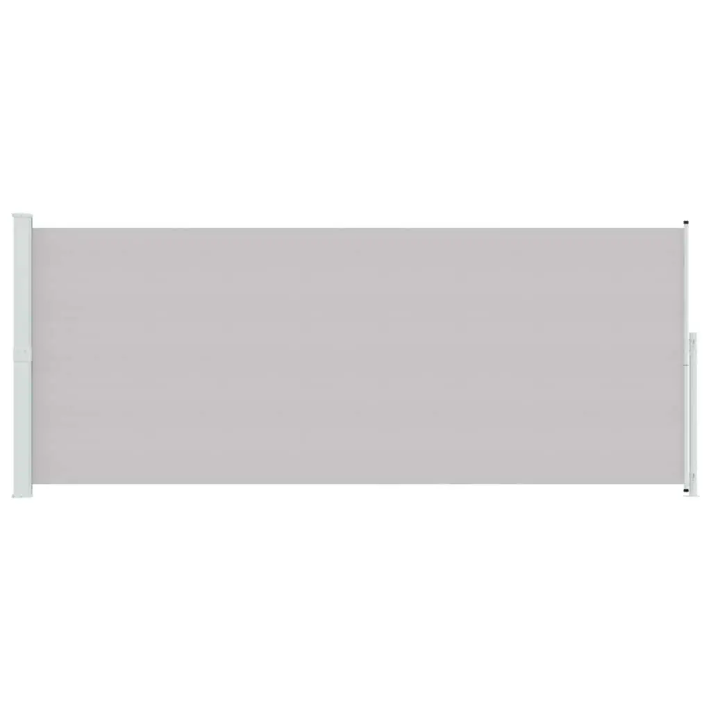 Retractable Side Awning Grey 200x500cm Outdoor Privacy Screen UV Water Resistant Steel Base