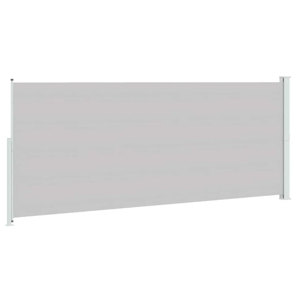 Retractable Side Awning Grey 200x500cm Outdoor Privacy Screen UV Water Resistant Steel Base