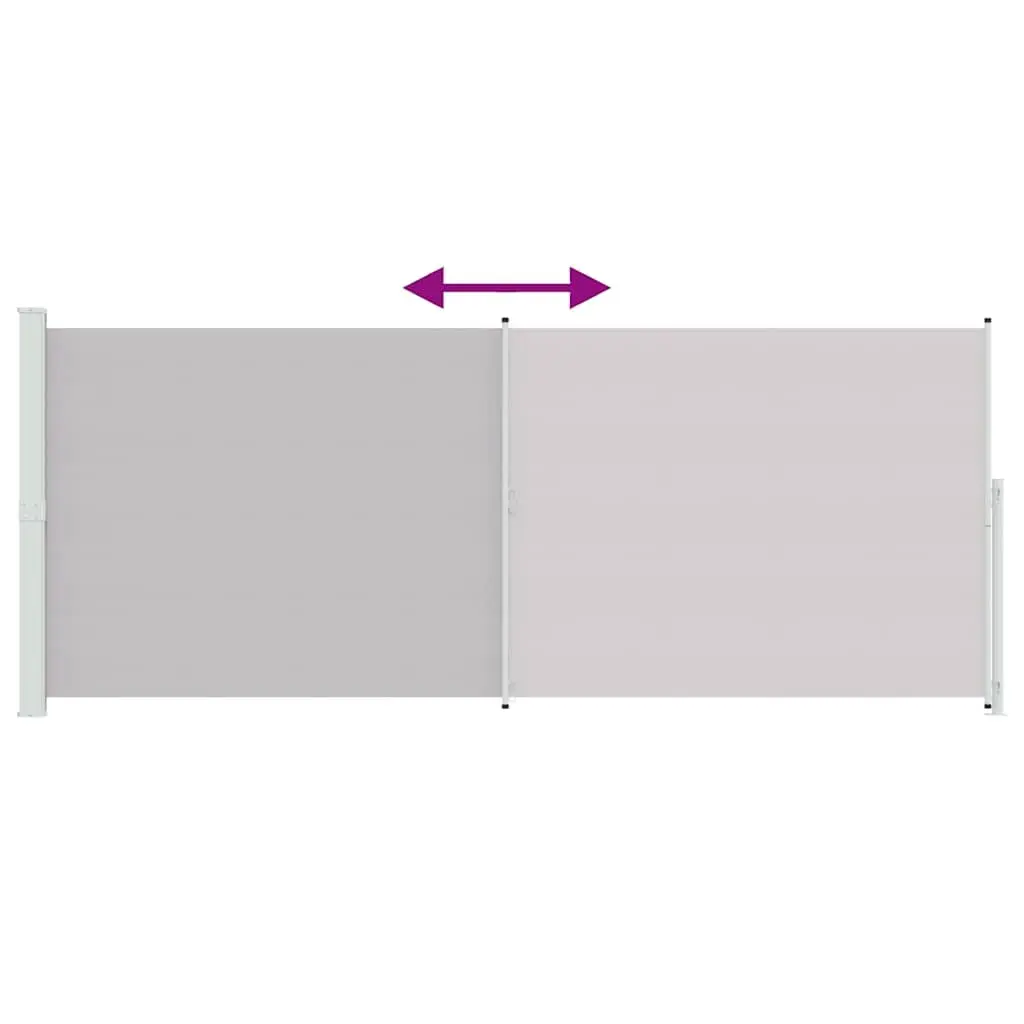 Retractable Side Awning Grey 200x500cm Outdoor Privacy Screen UV Water Resistant Steel Base