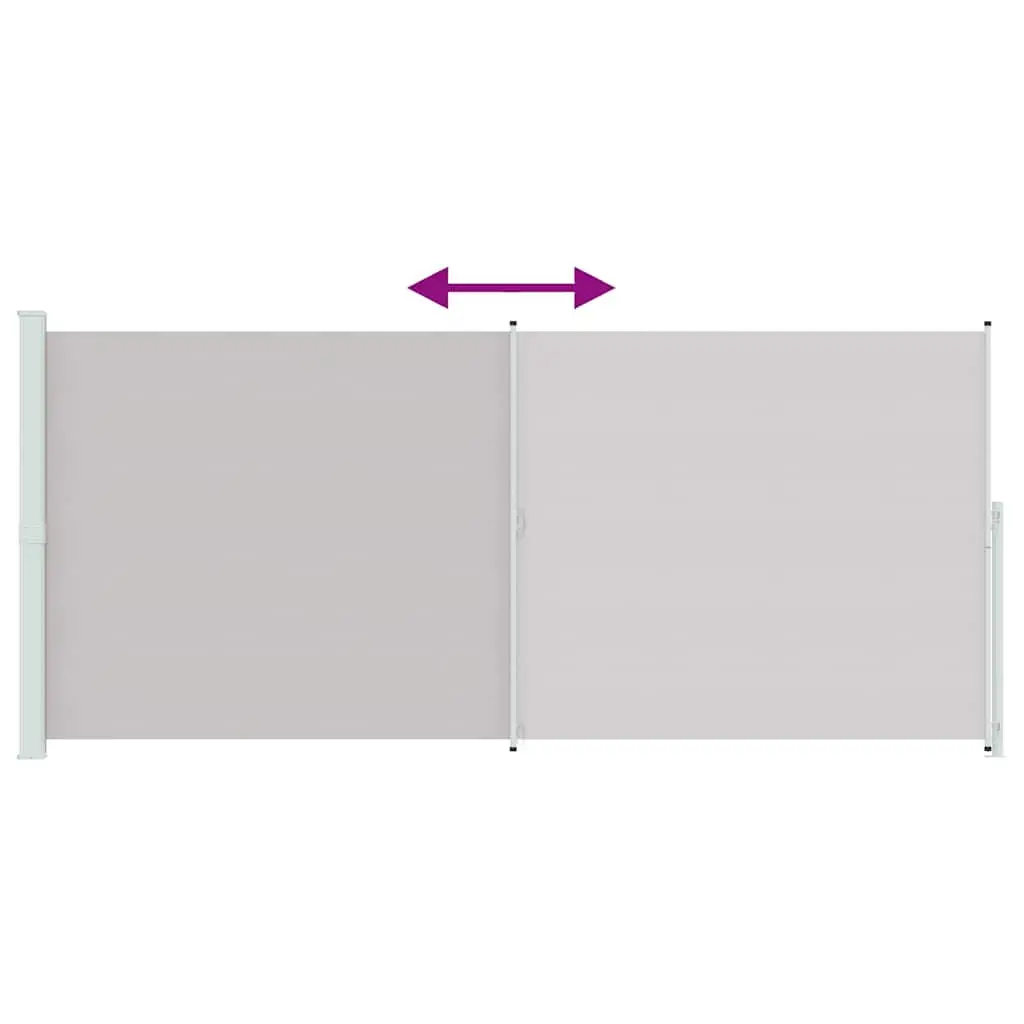 Patio Retractable Side Awning 220x500cm Grey Outdoor Sunshade Screen