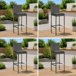Compact and Strong Grey Bar Stools Set of 4 for Outdoors