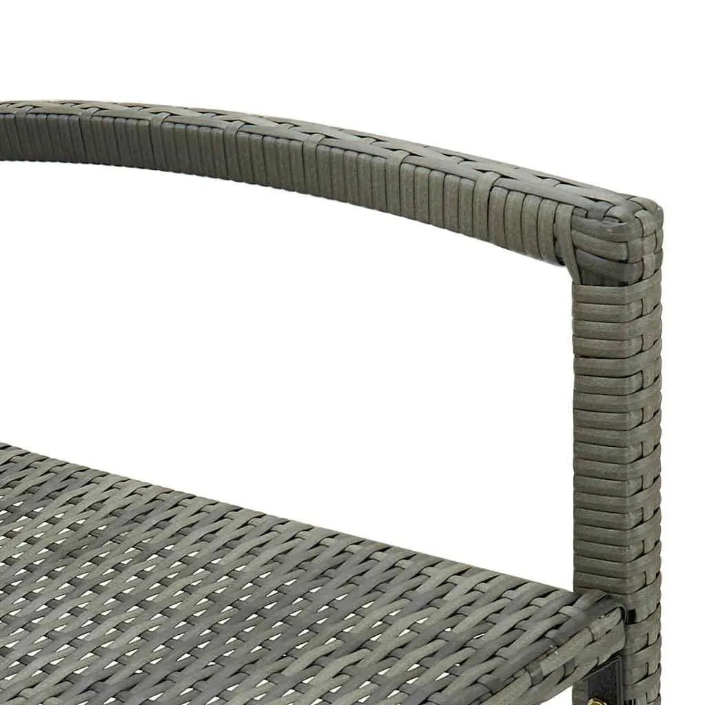 Grey Rattan Bar Stools, 2-Piece Set