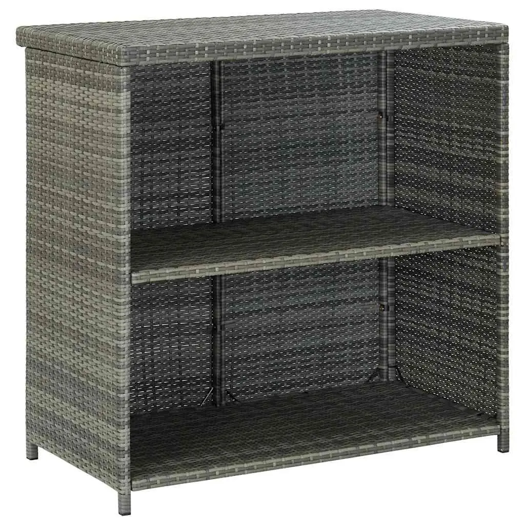 3 Piece Bar Set Grey Poly Rattan Outdoor Garden Table Stools Lightweight Weather Resistant