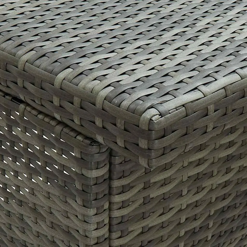 3 Piece Bar Set Grey Poly Rattan Outdoor Garden Table Stools Lightweight Weather Resistant