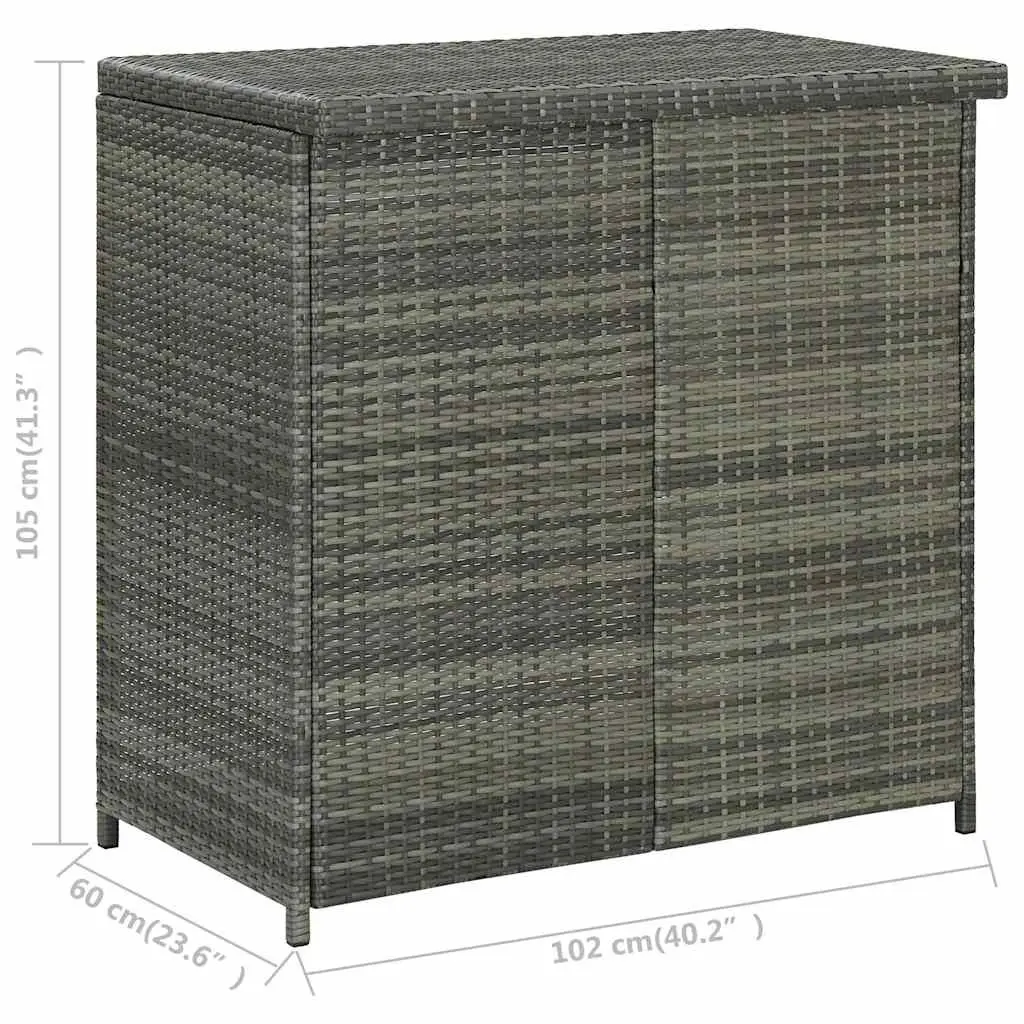3 Piece Bar Set Grey Poly Rattan Outdoor Garden Table Stools Lightweight Weather Resistant