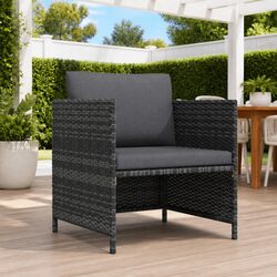 Grey Poly Rattan Outdoor Sectional Sofa