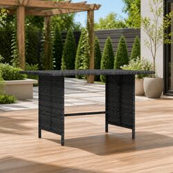 Enjoy Outdoor Dining with Our Grey Poly Rattan Table