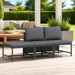 Grey Poly Rattan Sofa Set