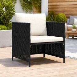 Outdoor Garden Sofa with Cushions Black PE Rattan Modular Lounge Sectional