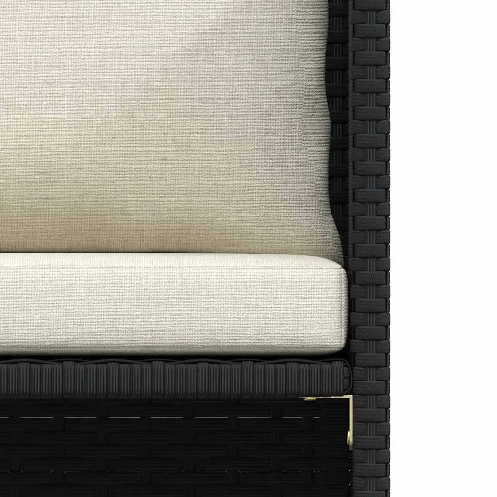 Outdoor Garden Sofa Black PE Rattan Modular Lounge Sectional Weather Resistant