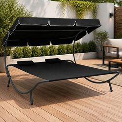 Double Canopy Lounge Bed for Outdoor Spaces