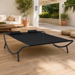 Compact and Stylish Outdoor Lounge Bed with Cushions Included