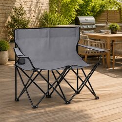 Compact 2-Seater Foldable Camping Chair for Easy Transport