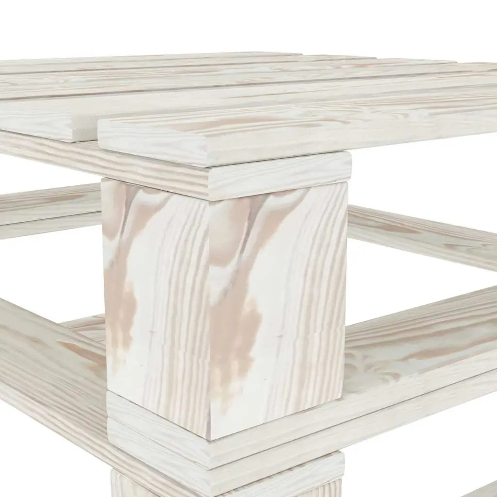 Pallet Table White Wood Outdoor Furniture Garden Bench Seating Lounger