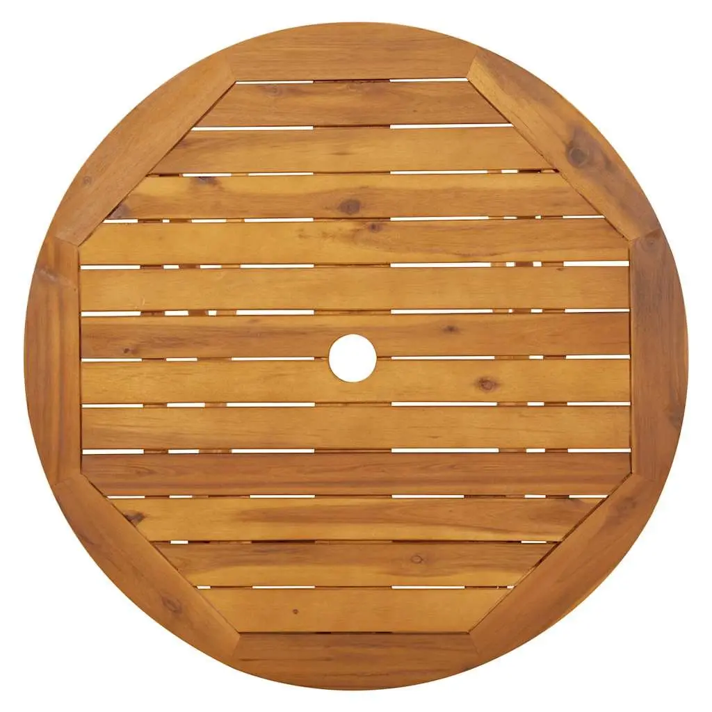 Folding Garden Table 70cm Outdoor Patio Dining Furniture Brown Wooden Slatted