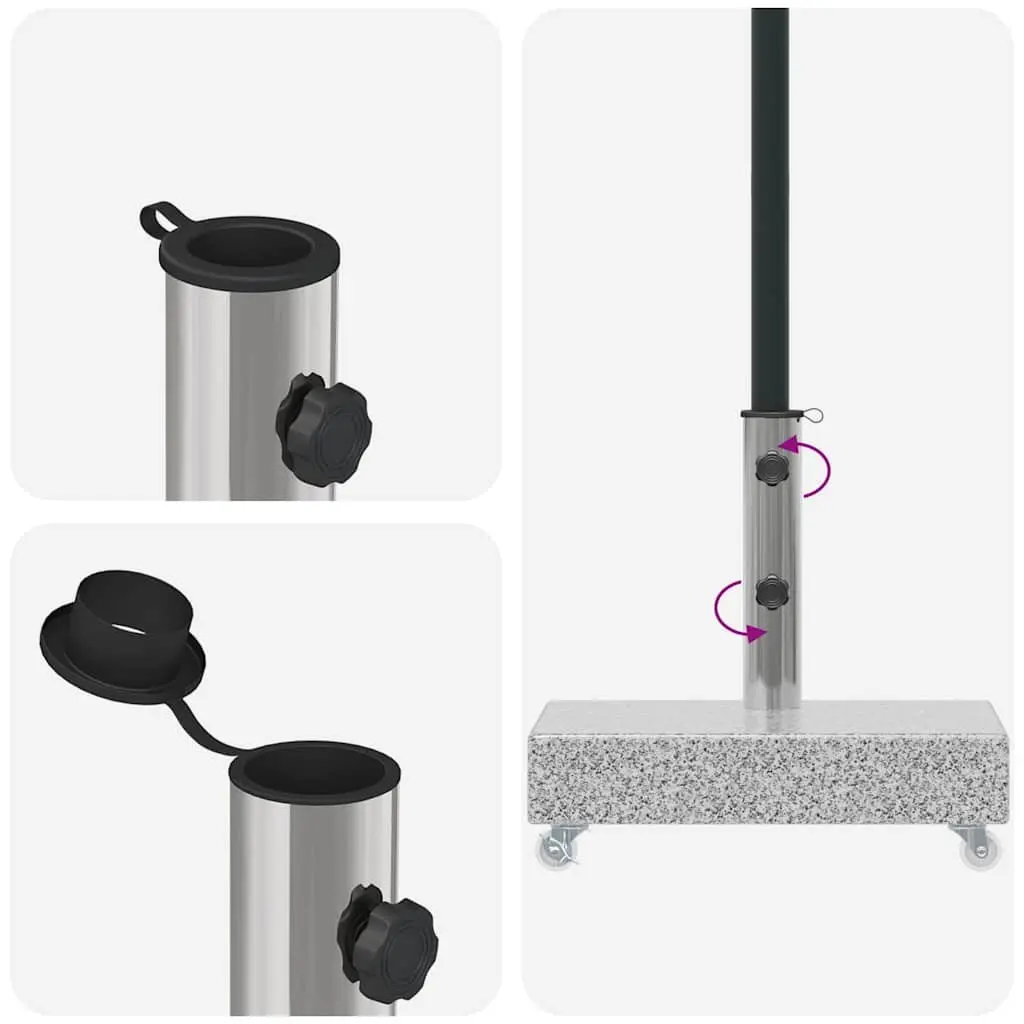 Outdoor Umbrella Base Grey Granite Heavy Duty Parasol Holder