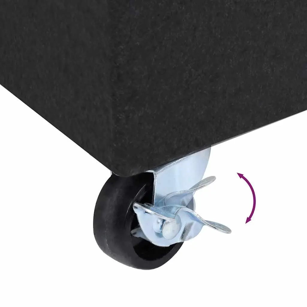 Granite Umbrella Base Black Heavy Duty Outdoor Parasol Stand Holder with Wheels and Adapters 45x25x8cm