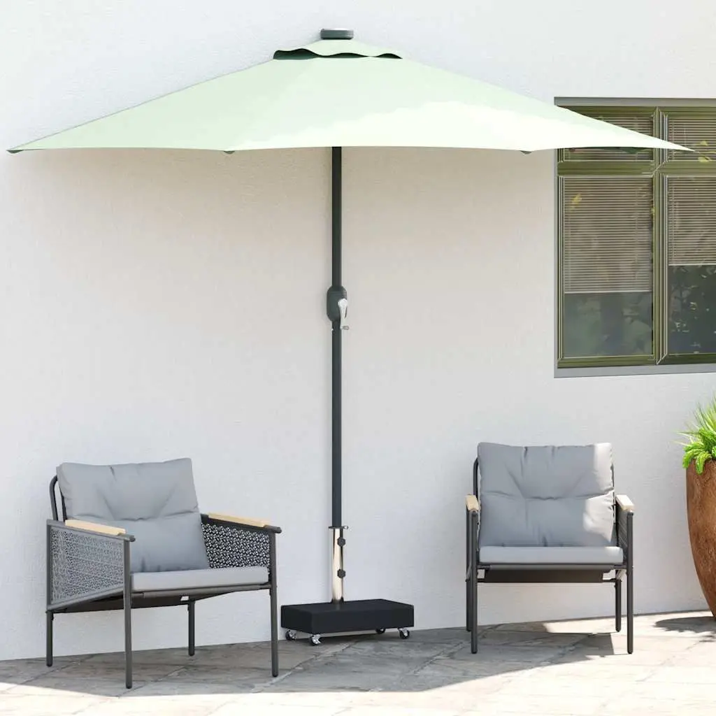 Granite Umbrella Base Black Heavy Duty Outdoor Parasol Stand Holder with Wheels and Adapters 45x25x8cm