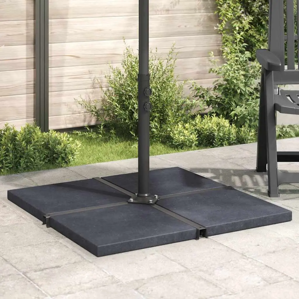 Square Black Granite Umbrella Base Stand 25kg Heavy Duty Weight for Parasol Stability