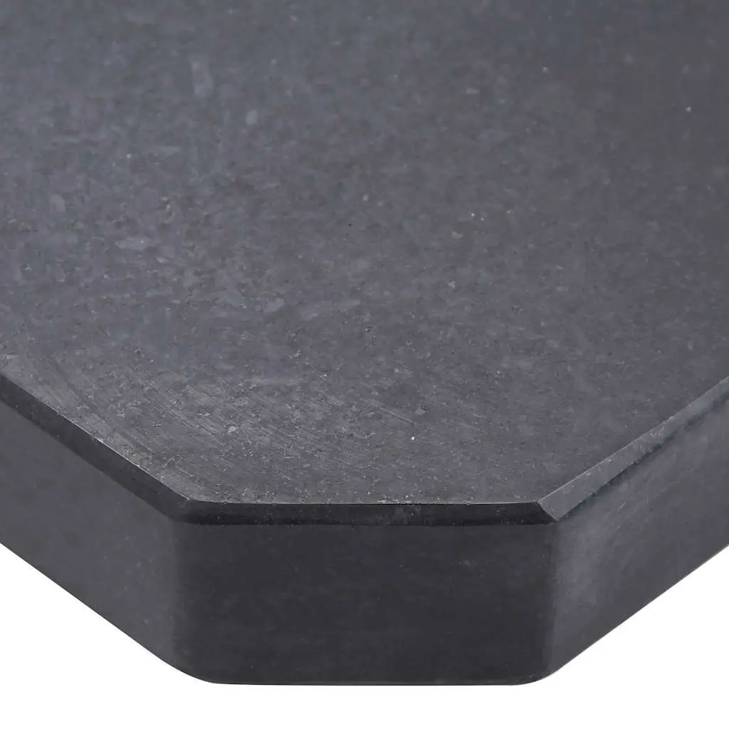 Square Black Granite Umbrella Base Stand 25kg Heavy Duty Weight for Parasol Stability