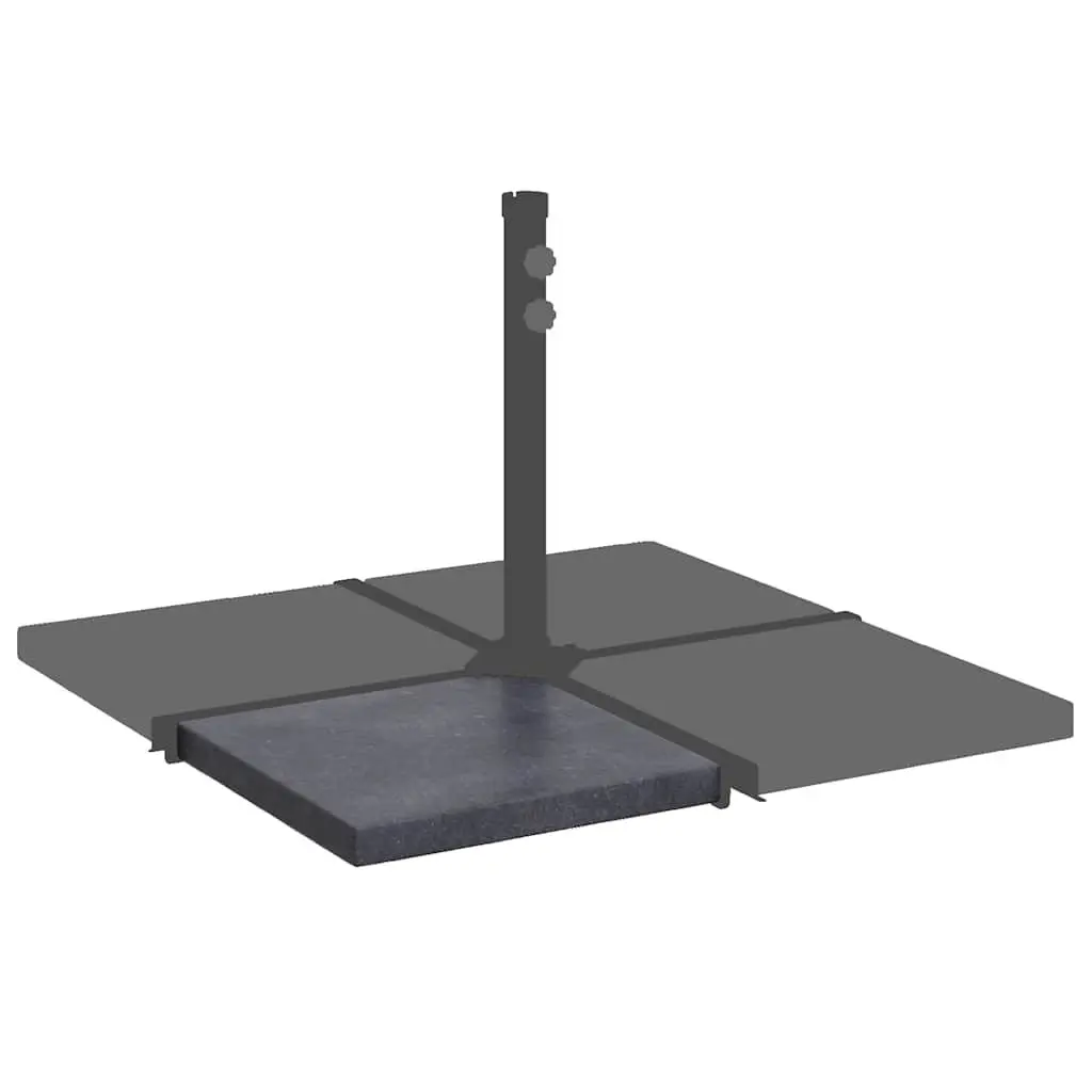 Square Black Granite Umbrella Base Stand 25kg Heavy Duty Weight for Parasol Stability