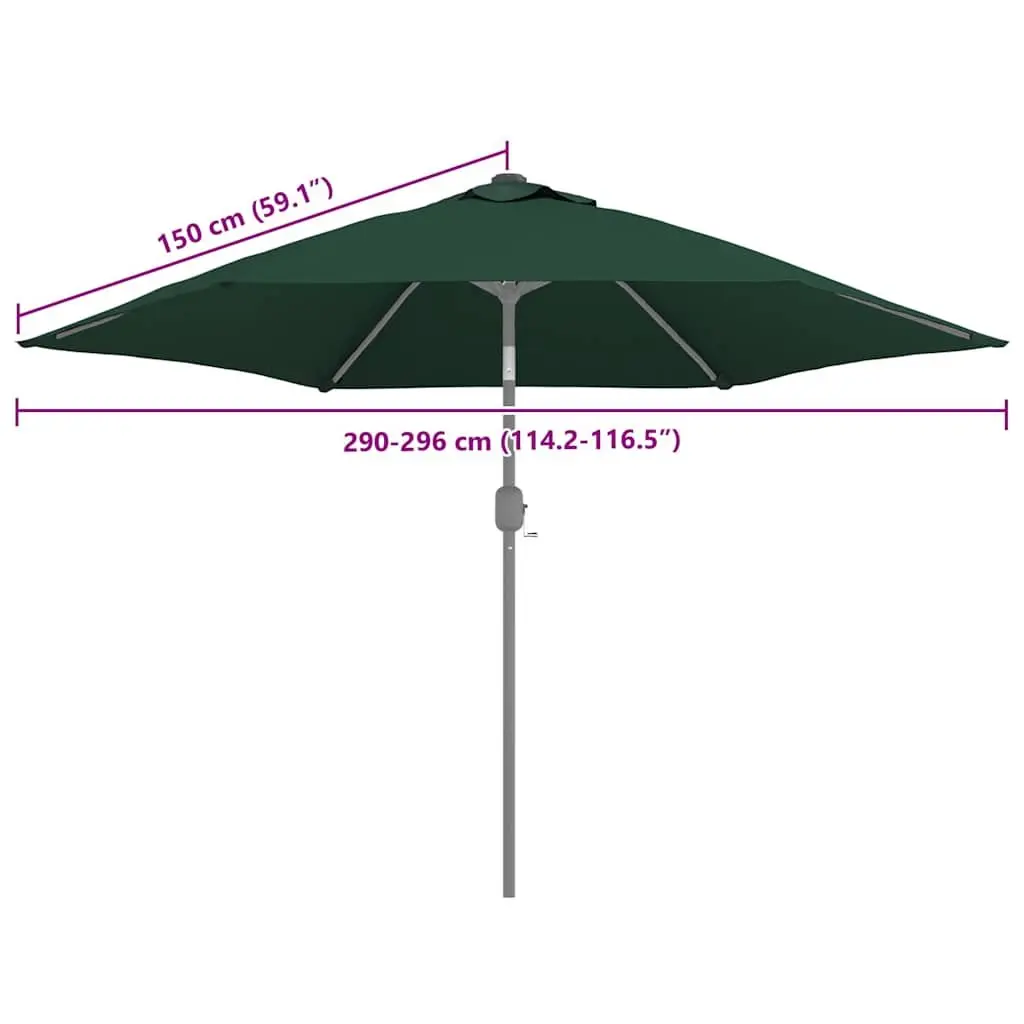 Replacement Fabric for Outdoor Parasol Green 300cm UV Protective Shade Cover Durable Polyester
