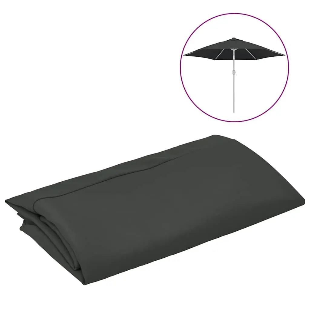 Replacement Parasol Fabric Anthracite 300cm UV Protective Polyester Outdoor Sunshade Cover