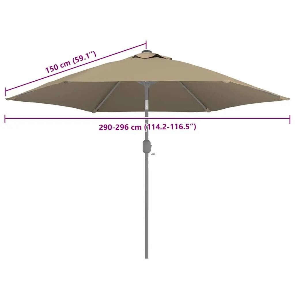 Replacement Parasol Fabric Taupe 300cm UV Protection