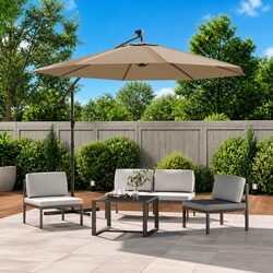 Replacement Fabric for Cantilever Umbrella 350 cm Taupe Outdoor Parasol Cover