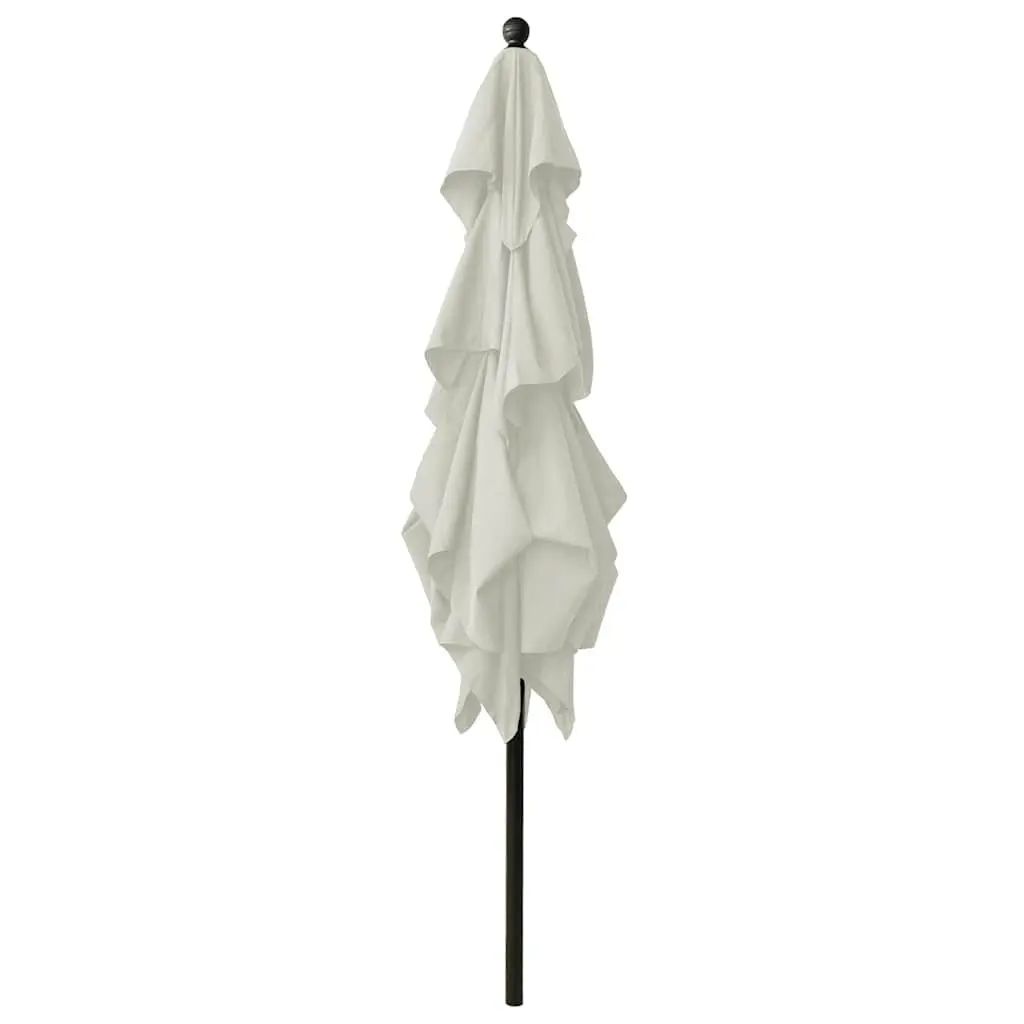 3-Tier Garden Parasol Beige 2.5 x 2.5 m UV Protective Crank Tilt Foldable