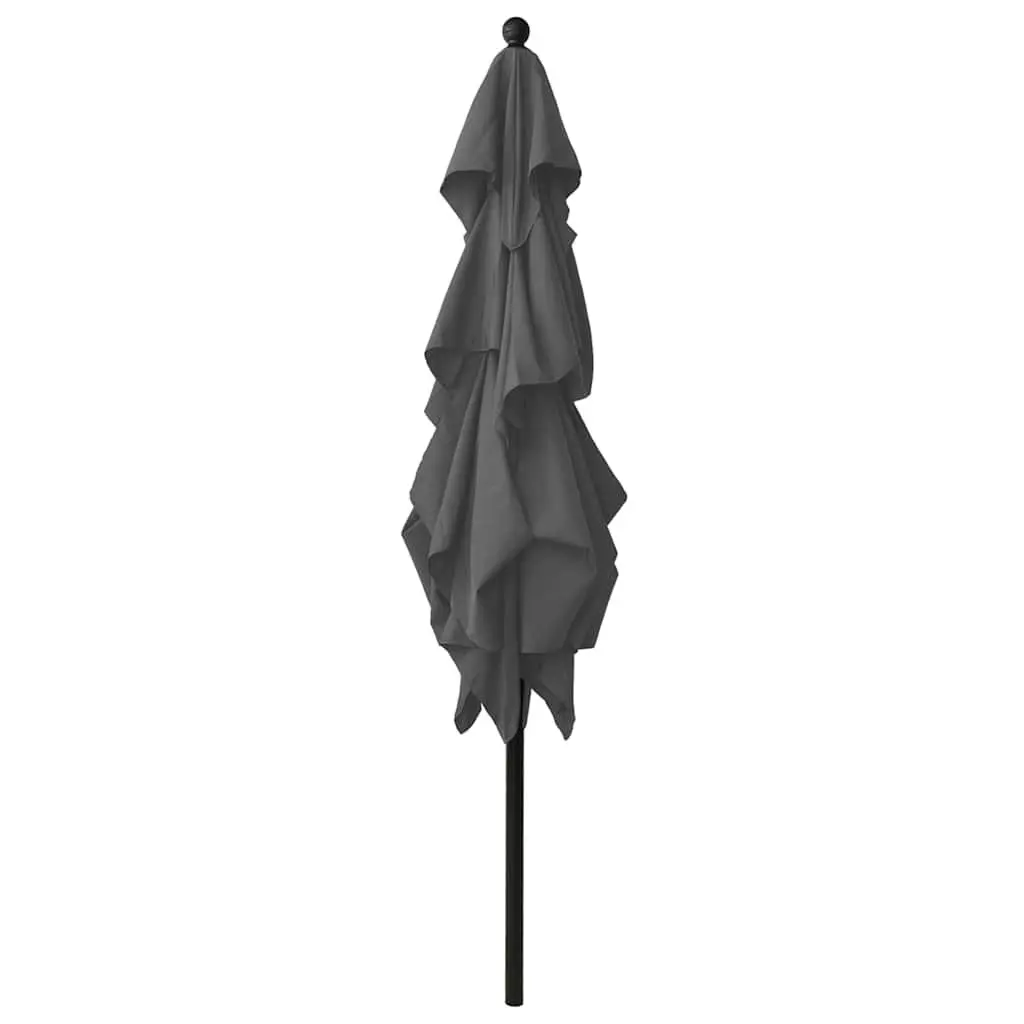 3-Tier Garden Parasol Anthracite 2.5x2.5m UV Protective Crank Tilt
