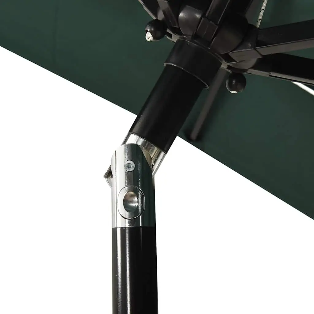 Garden Parasol Green 2x2m 3-Tier UV Protective Crank Tilt